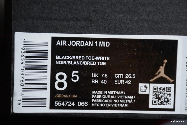 Mid 554724-066 Toe Jordan Bred  1 Air 0521